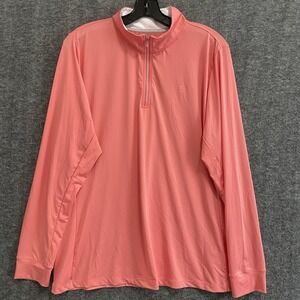 Coolibar 1/4 Zip Pullover Women XL Coral Rash Guard Sun Protection Shirt UPF 50+
